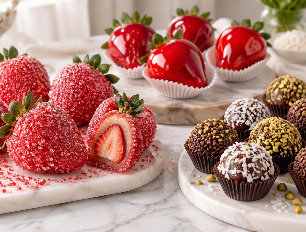 Morango Cravejado, Morango do Amor e brigadeiros gourmet